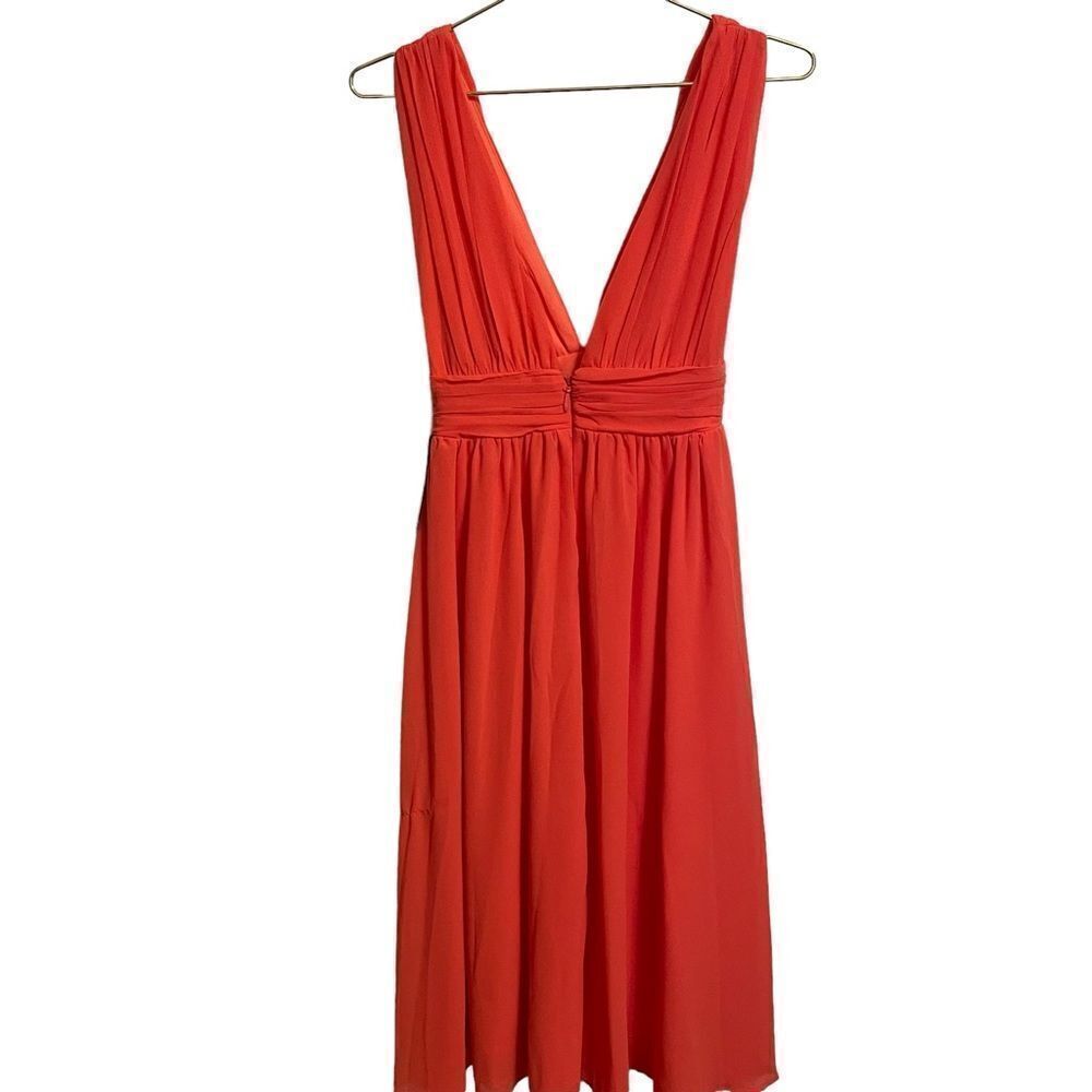 Lulus Divine Dahlia Midi Dress Coral Pink Small NWT - Picture 3 of 9